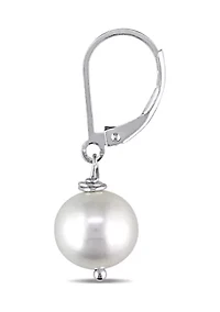 10-11MM Cultured Freshwater Pearl Drop Earrings in Sterling Silver