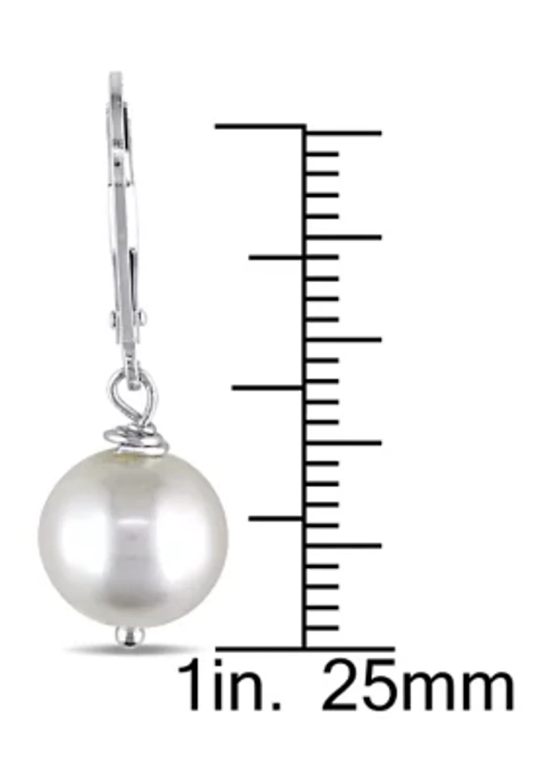 10-11MM Cultured Freshwater Pearl Drop Earrings in Sterling Silver