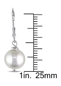 10-11MM Cultured Freshwater Pearl Drop Earrings in Sterling Silver