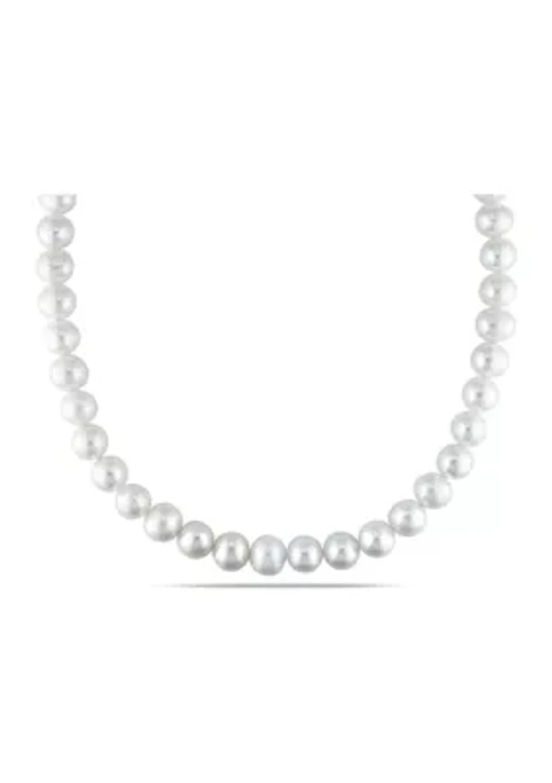 10-11MM Freshwater Cultured Pearl 18" Strand Necklace with Sterling Silver Clasp