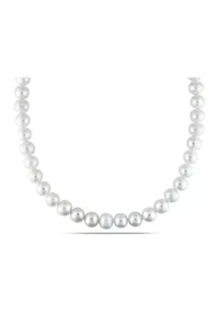 10-11MM Freshwater Cultured Pearl 18" Strand Necklace with Sterling Silver Clasp