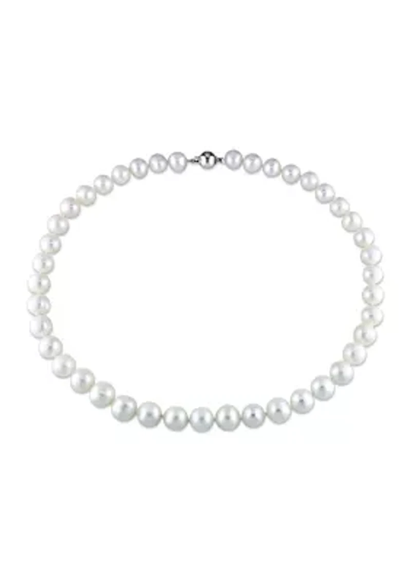 10-11MM Freshwater Cultured Pearl 18" Strand Necklace with Sterling Silver Clasp