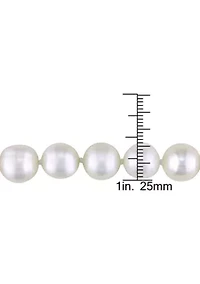 10-11MM Freshwater Cultured Pearl 18" Strand Necklace with Sterling Silver Clasp