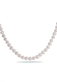 6.5-7MM Cultured Freshwater Pearl 16" Strand Necklace with Sterling Silver Clasp