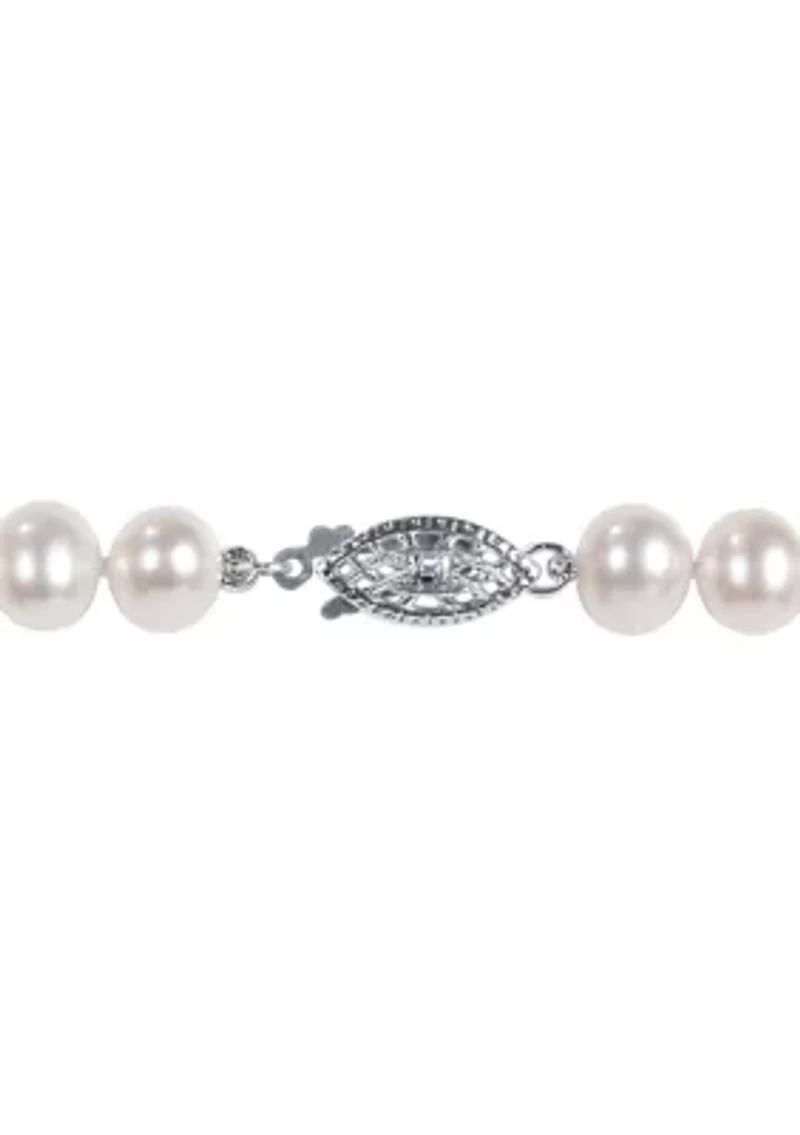 6.5-7MM Cultured Freshwater Pearl 16" Strand Necklace with Sterling Silver Clasp