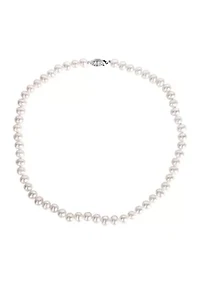 6.5-7MM Cultured Freshwater Pearl 16" Strand Necklace with Sterling Silver Clasp