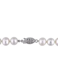 7-7.5MM Cultured Freshwater Pearl 16" Strand Necklace with Sterling Silver Clasp