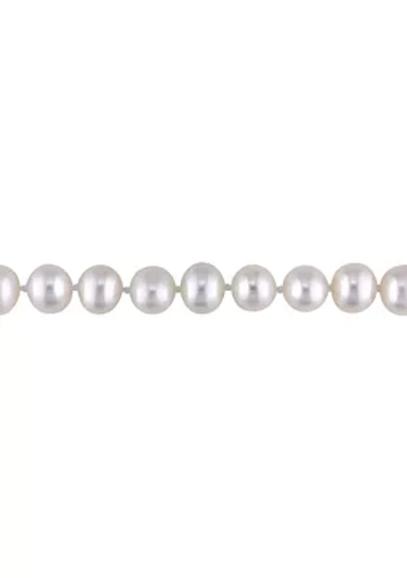 7-7.5MM Cultured Freshwater Pearl 16" Strand Necklace with Sterling Silver Clasp