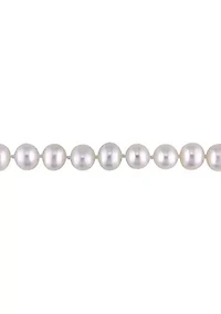 7-7.5MM Cultured Freshwater Pearl 16" Strand Necklace with Sterling Silver Clasp