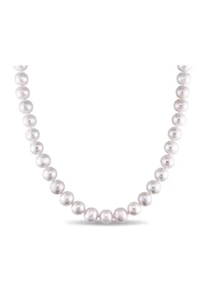 7.5-8MM Cultured Freshwater Pearl 18" Strand Necklace with Sterling Silver Clasp