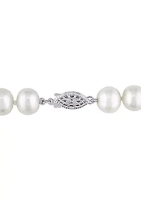 7.5-8MM Cultured Freshwater Pearl 18" Strand Necklace with Sterling Silver Clasp