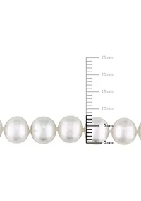 7.5-8MM Cultured Freshwater Pearl 18" Strand Necklace with Sterling Silver Clasp