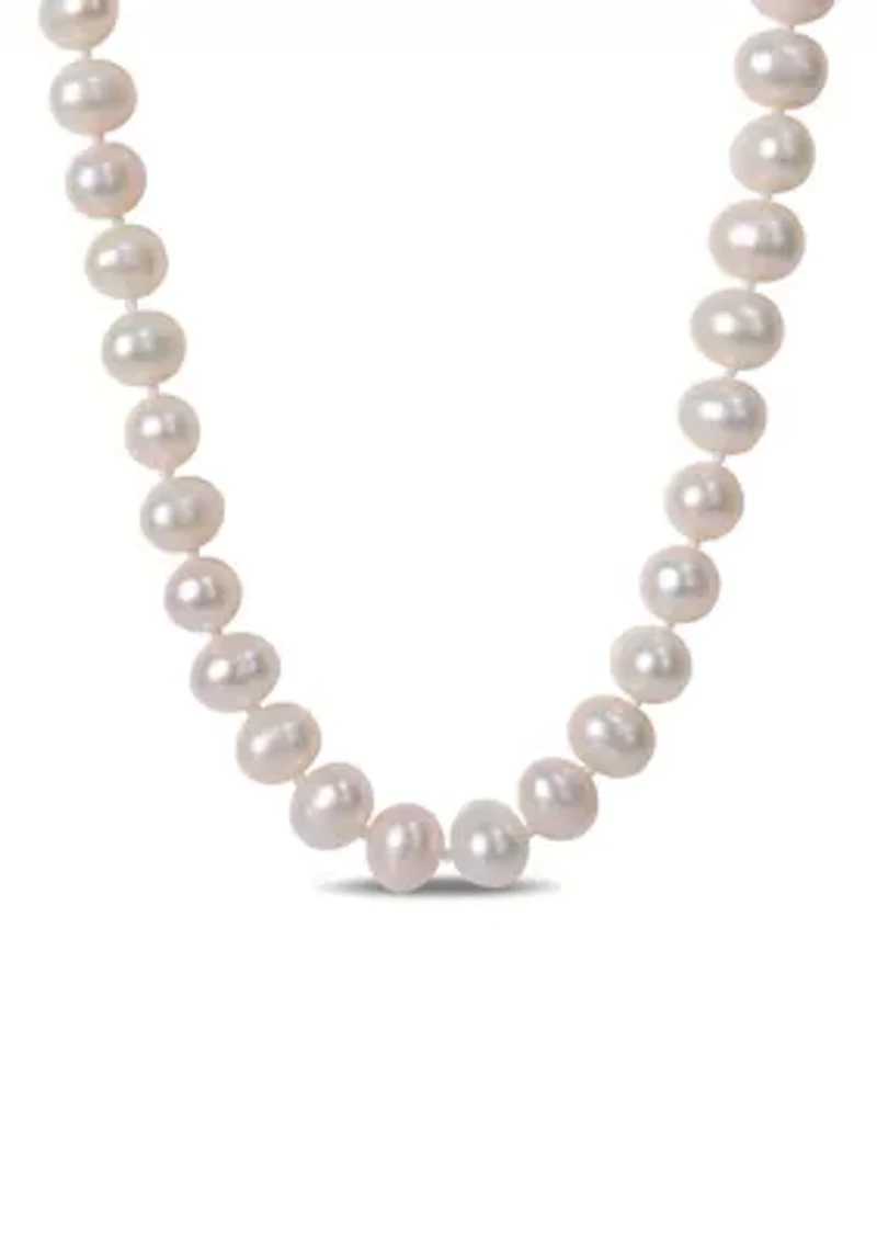 7.5-8MM Cultured Freshwater Pearl 24" Strand Necklace with Sterling Silver Clasp