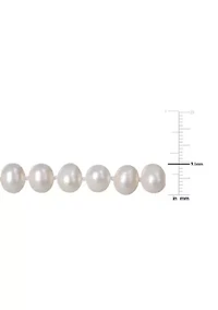 7.5-8MM Cultured Freshwater Pearl 24" Strand Necklace with Sterling Silver Clasp