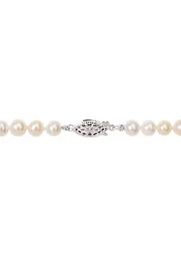 5-6MM Freshwater Cultured Pearl 24" Strand Necklace with Sterling Silver Clasp