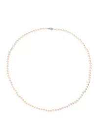 5-6MM Freshwater Cultured Pearl 24" Strand Necklace with Sterling Silver Clasp