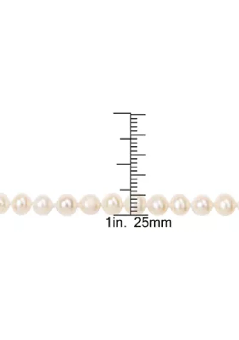 5-6MM Freshwater Cultured Pearl 24" Strand Necklace with Sterling Silver Clasp