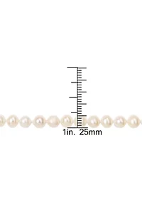 5-6MM Freshwater Cultured Pearl 24" Strand Necklace with Sterling Silver Clasp