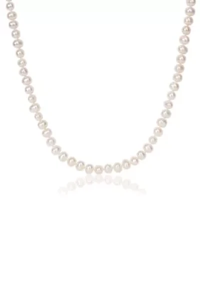 6-7MM Cultured Freshwater Pearl 20" Strand Necklace with Sterling Silver Clasp
