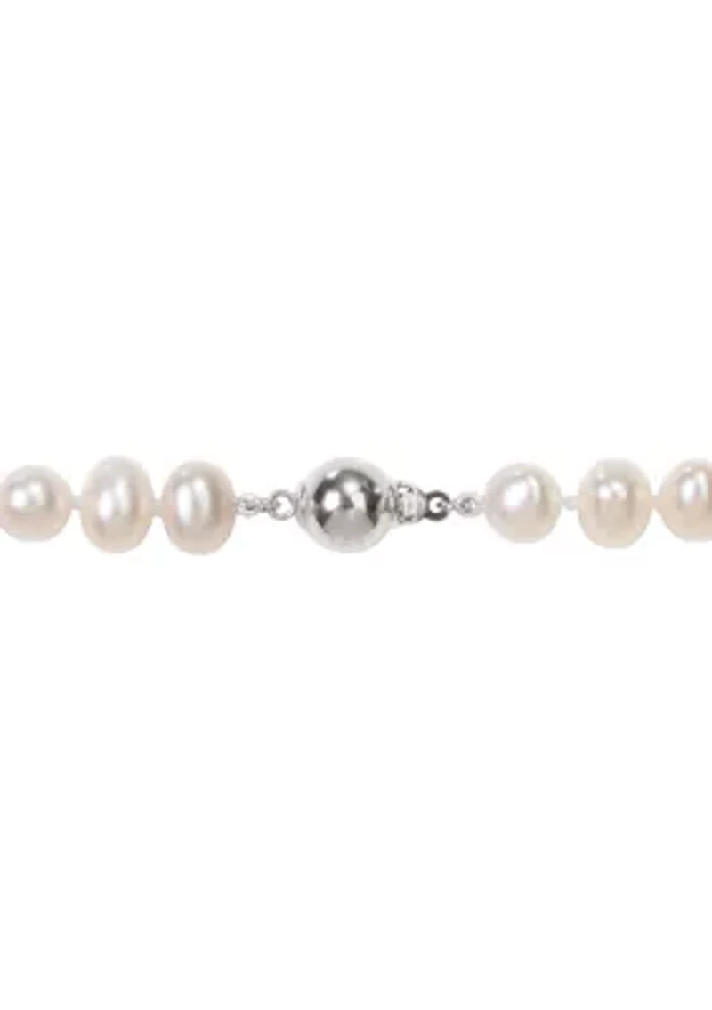 6-7MM Cultured Freshwater Pearl 20" Strand Necklace with Sterling Silver Clasp