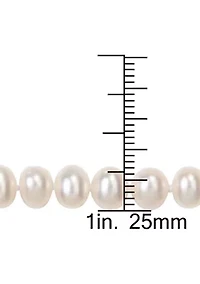 6-7MM Cultured Freshwater Pearl 20" Strand Necklace with Sterling Silver Clasp