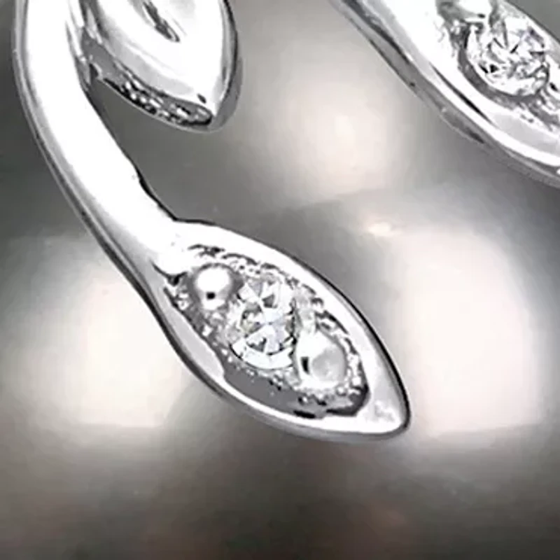 12-12.5MM Tahitian Cultured Pearl and Diamond Accent Leaf Necklace in 14k White Gold
