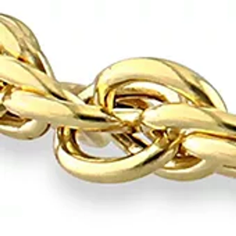 18k Yellow Gold Plated Sterling Silver 3.7mm Singapore Chain Bracelet, 7.5"