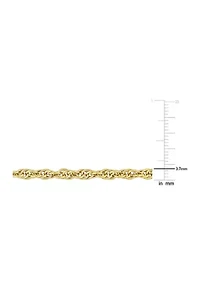 18k Yellow Gold Plated Sterling Silver 3.7mm Singapore Chain Bracelet, 7.5"