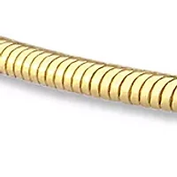 Yellow Plated Sterling Silver Snake Chain Bracelet, 7.5"