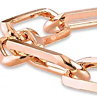18k Rose Gold Plated Sterling Silver 5mm Paperclip Chain Bracelet, 7.5"