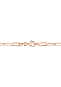18k Rose Gold Plated Sterling Silver 5mm Paperclip Chain Bracelet, 7.5"