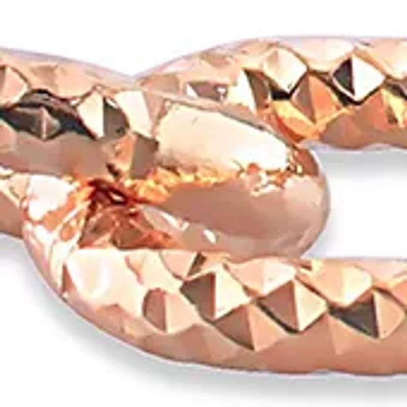18k Rose Gold Plated Sterling Silver 9mm Fancy Paperclip Chain Bracelet, 7.5"