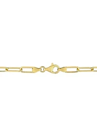 18k Yellow Gold Plated Sterling Silver 5mm Paperclip Chain Bracelet, 7.5"