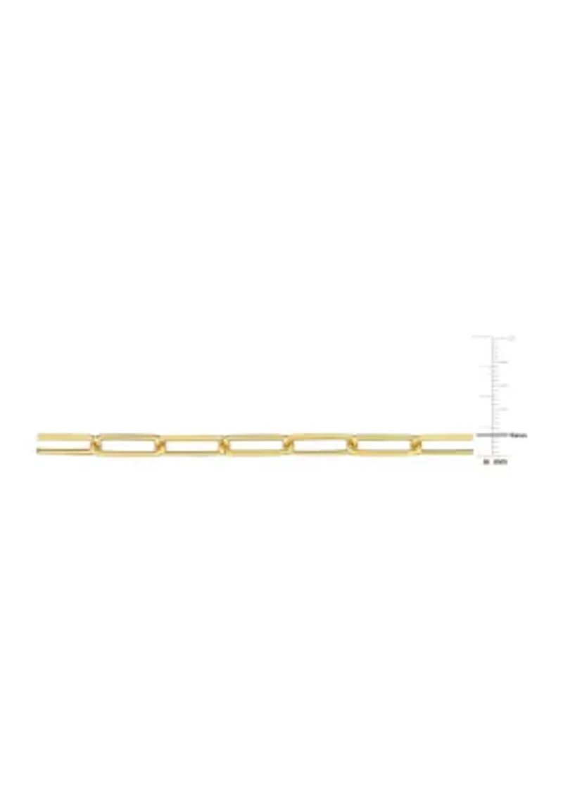 18k Yellow Gold Plated Sterling Silver 5mm Paperclip Chain Bracelet, 7.5"