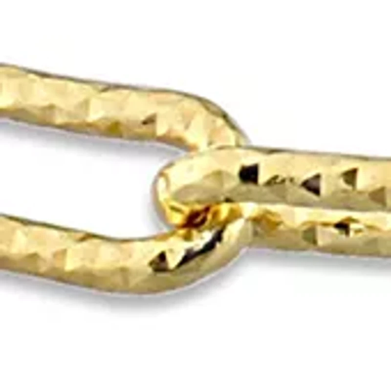 18k Yellow Gold Plated Sterling Silver 3.5mm Fancy Paperclip Chain Bracelet, 7.5"