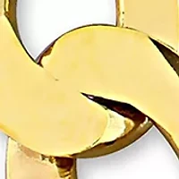 18k Yellow Gold Plated Sterling Silver 12.5mm Flat Curb Chain Bracelet, 9"