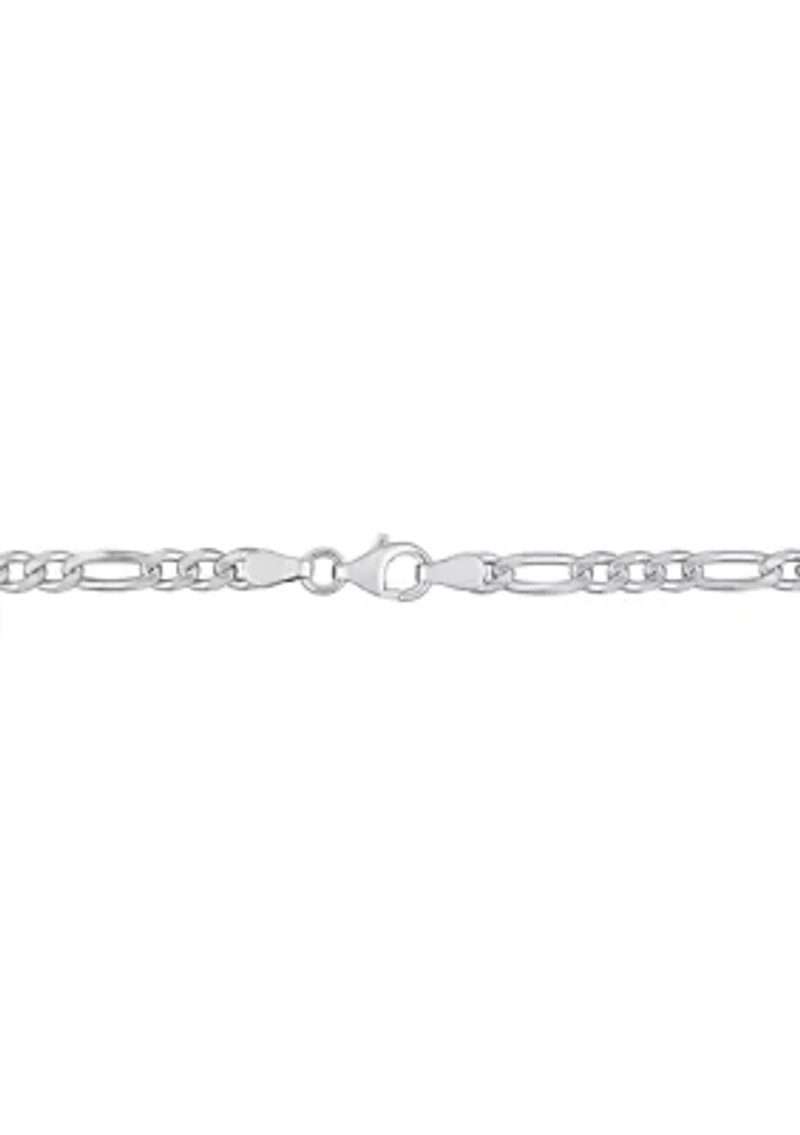 Sterling Silver 3.8mm Figaro Chain Bracelet, 7.5"