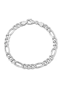 Sterling Silver 5.5mm Figaro Chain Bracelet, 7.5"