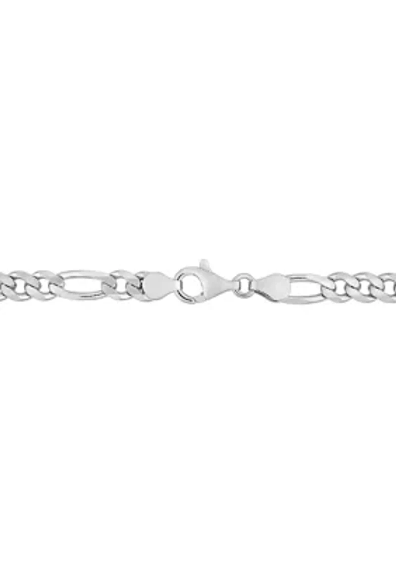 Sterling Silver 5.5mm Figaro Chain Bracelet, 7.5"