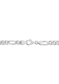 Sterling Silver 5.5mm Figaro Chain Bracelet, 7.5"