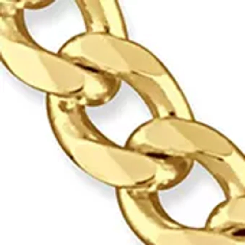 18k Yellow Gold Plated Sterling Silver 3.8mm Figaro Chain Bracelet, 7.5"