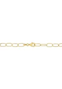 18k Yellow Gold Plated Sterling Silver Twisted Rolo Chain Bracelet, 7.5"