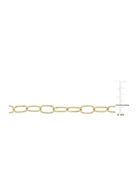 18k Yellow Gold Plated Sterling Silver Twisted Rolo Chain Bracelet, 7.5"