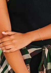 18k Yellow Gold Plated Sterling Silver Fancy Paperclip Chain Bracelet, 7"