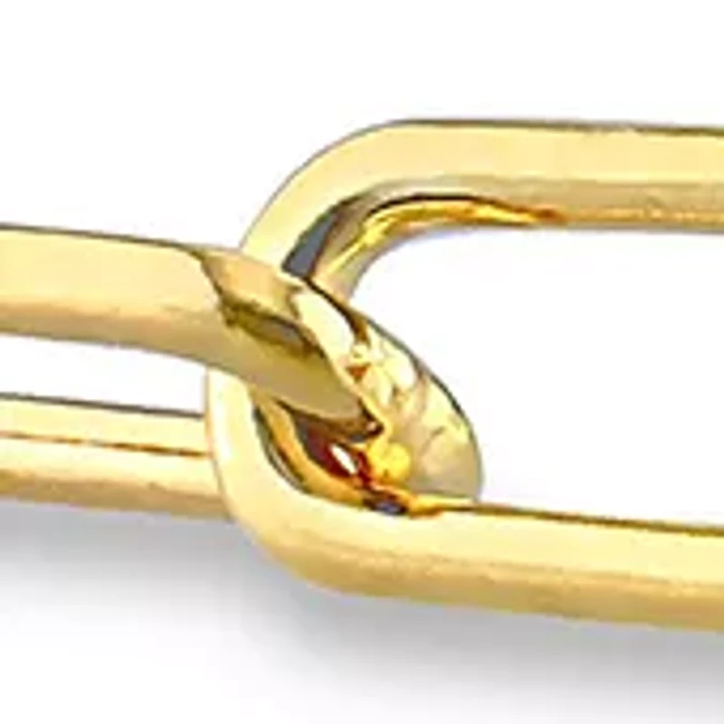 18k Yellow Gold Plated Sterling Silver 5mm Paperclip Chain Anklet, 9"