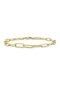 18k Yellow Gold Plated Sterling Silver 5mm Paperclip Chain Anklet, 9"