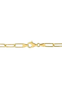 18k Yellow Gold Plated Sterling Silver 5mm Paperclip Chain Anklet, 9"