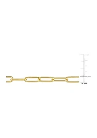 18k Yellow Gold Plated Sterling Silver 5mm Paperclip Chain Anklet, 9"