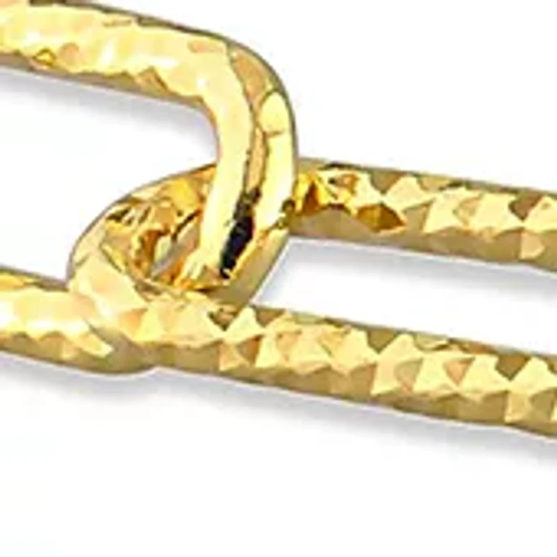 18k Yellow Gold Plated Sterling Silver 5mm Fancy Paperclip Chain Anklet, 9"