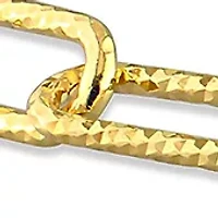 18k Yellow Gold Plated Sterling Silver 5mm Fancy Paperclip Chain Anklet, 9"